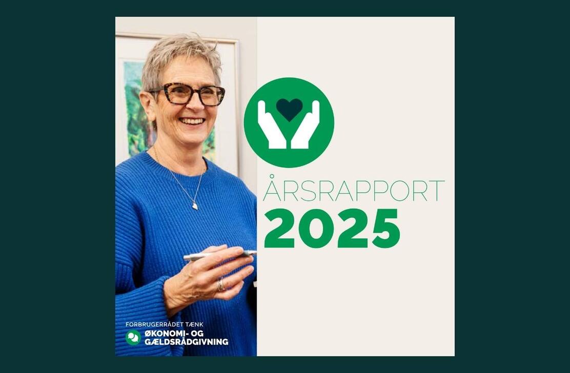 Forside på årsrapport for Forbrugerrådet Tænks Økonomi- og Gældsrådgivning